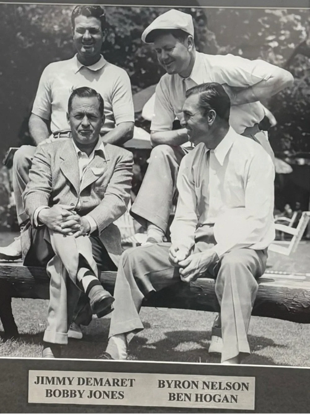Black Framed Vintage Bobby Jones, Bryan Nelson, & Ben Hogan Photo Wall Art